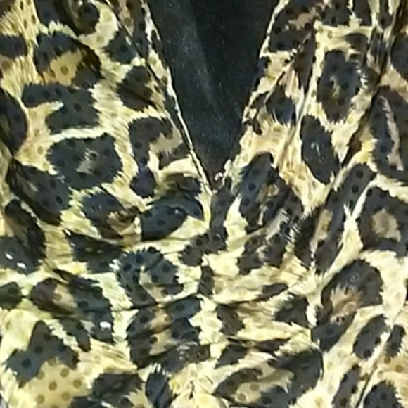 Cache leopard print brown & black sexy zip up vest - Picture 6 of 7